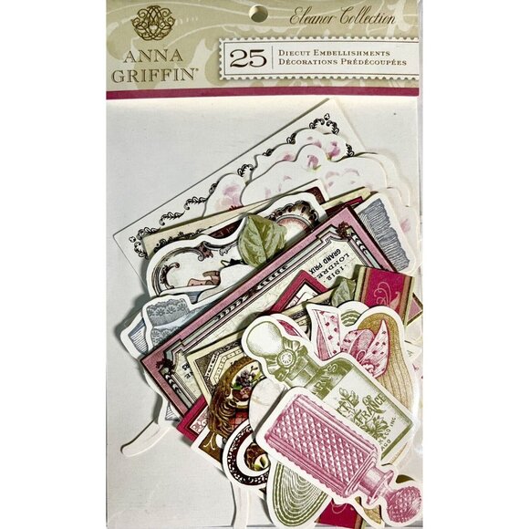 Anna Griffin Elenor Collection 3D Stickers Die Cuts Sentiments 3 pc Lot Retired - Picture 6 of 11